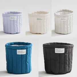 Guy Laroche High-Density Cotton Fabric Basket Premium Quilted Storage Bin for Home Decor & Organization _ Made in Korea